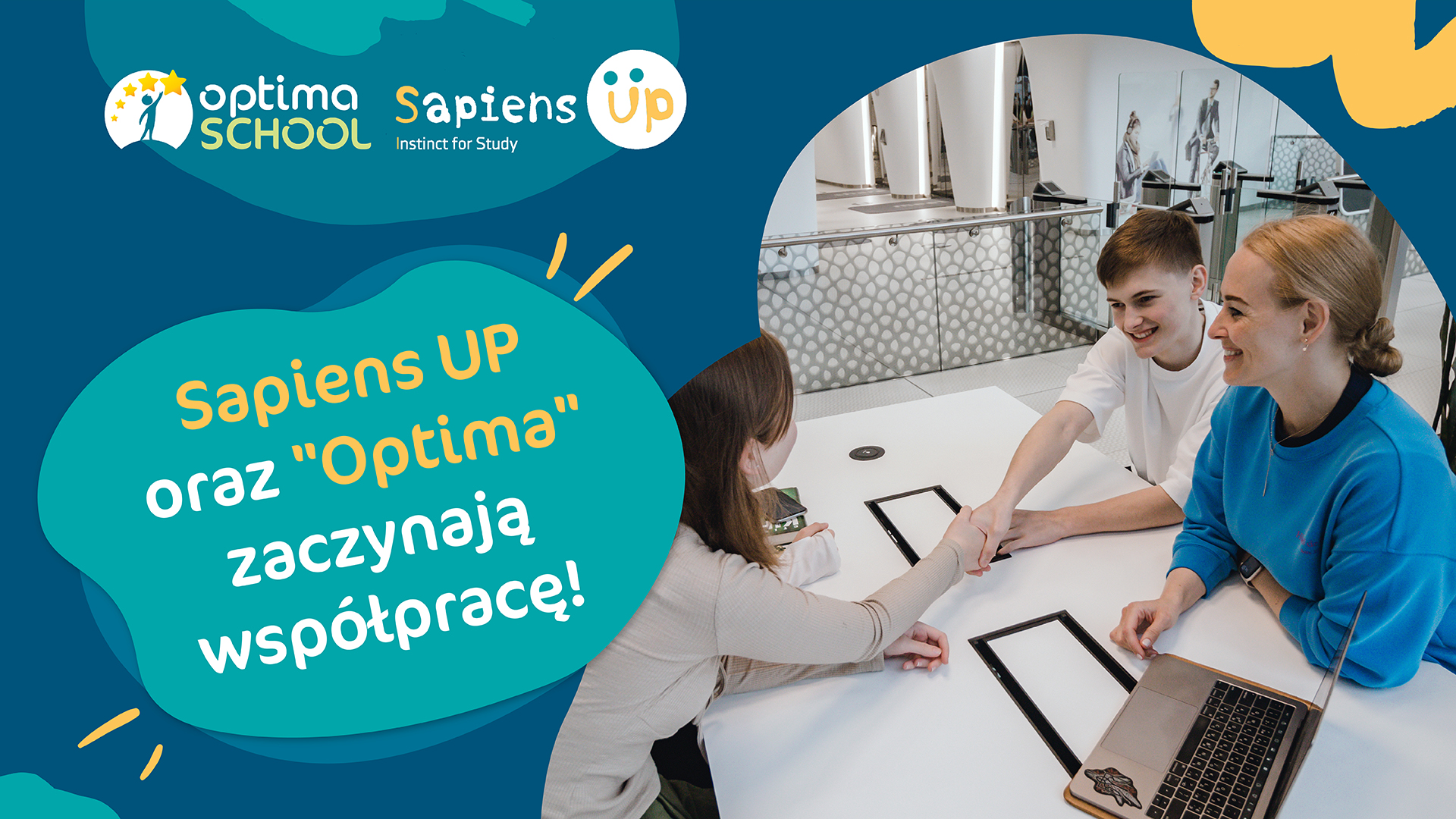 Demokratyczna innowacyjna szkoła dla nastolatków Sapiens UP i szkoła zdalna "Optima" zaczynają współpracę!